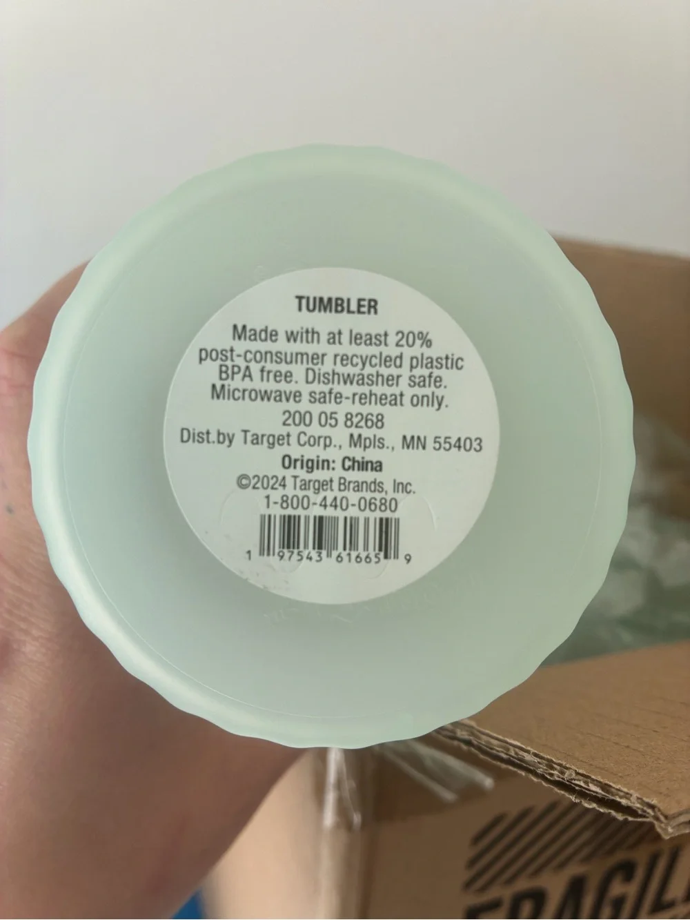 Case of 20 Mint Green Tumbler Cups